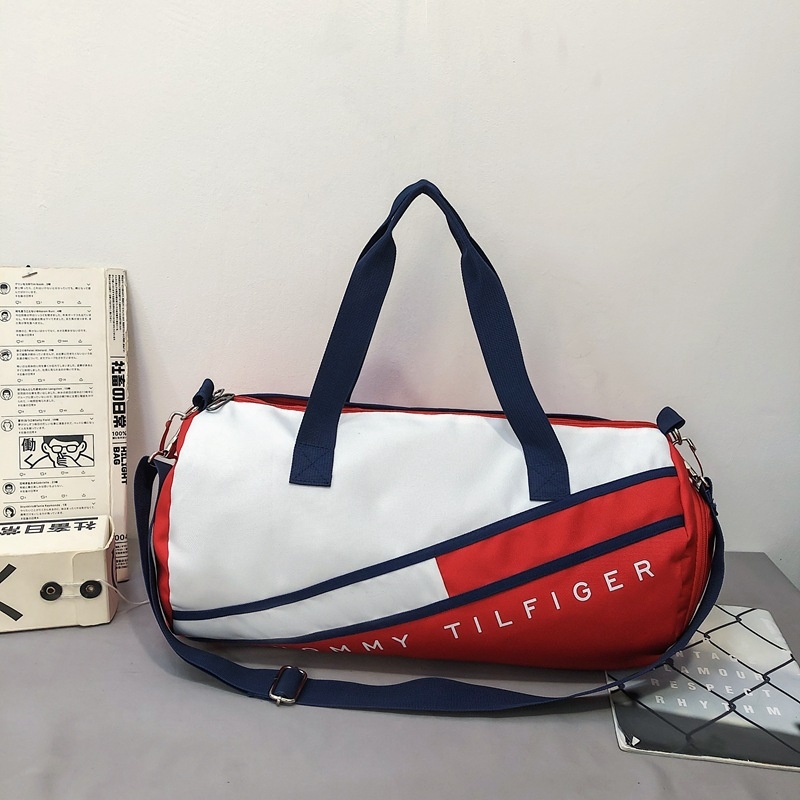 Putna torba s odjeljkom za suho/mokro, 20–35 L, Oxford tkanina, unisex, prugasti uzorak, ulični stil