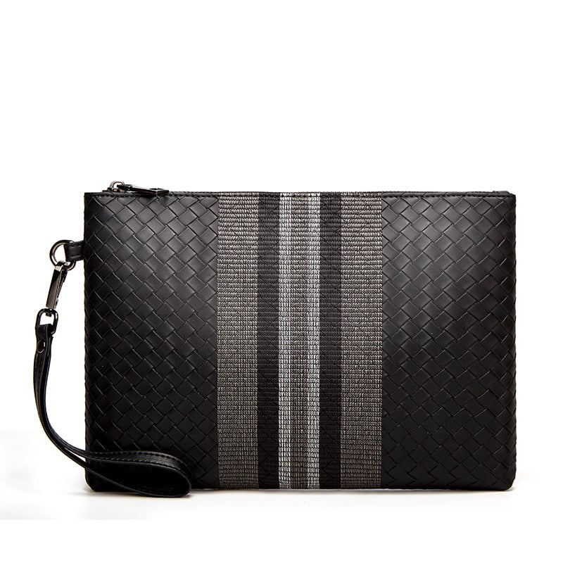 Muška PU kožna klutch torba, prugasti uzorak, poslovni stil, model 1022, vodootporna