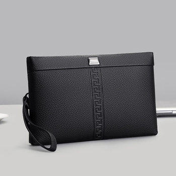 Muška clutch torba, prava koža, koža prvog sloja, poslovni elit stil, dizajn velike kapacitete kuverze, poliester podstava