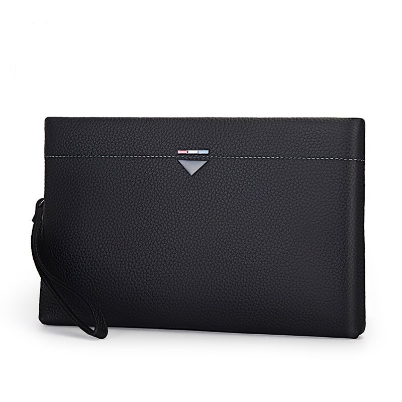 Muška clutch torba, prava koža, koža prvog sloja, poslovni elit stil, dizajn velike kapacitete kuverze, poliester podstava