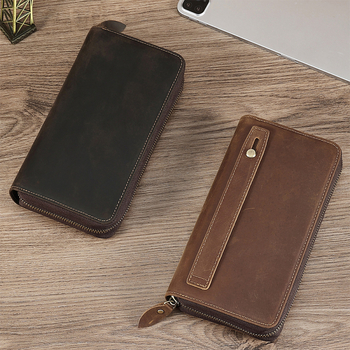 Muški clutch od prave kože Dujiang/done craftsman — retro stil, gornji sloj goveđe kože, otporan na habanje, za poslovna putovanja