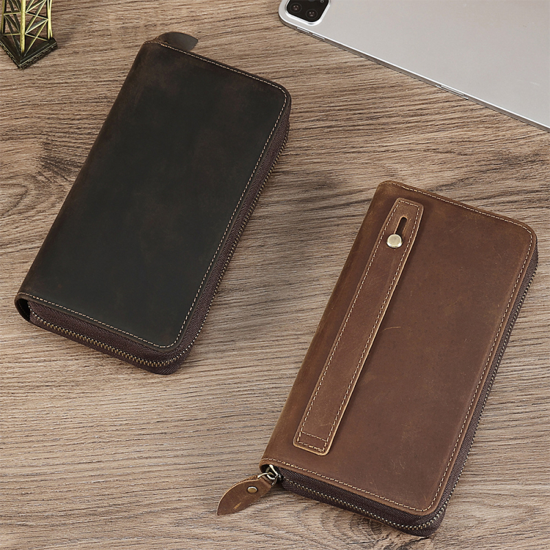 Muški clutch od prave kože Dujiang/done craftsman — retro stil, gornji sloj goveđe kože, otporan na habanje, za poslovna putovanja