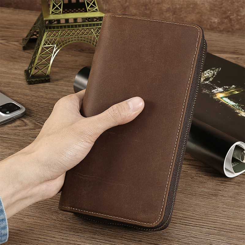 Muški clutch od prave kože Dujiang/done craftsman — retro stil, gornji sloj goveđe kože, otporan na habanje, za poslovna putovanja