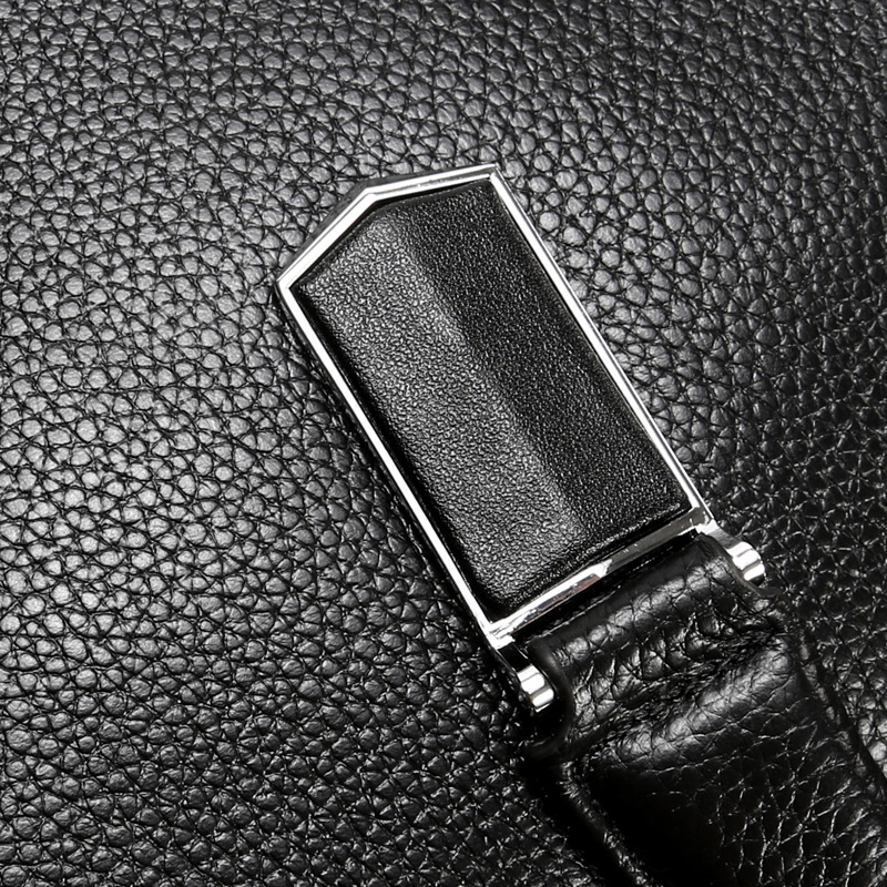 Férfi valódi bőrből készült üzleti táska, városi egyszerű stílus, geometriai mintázat, modell 17613, nylonos bélés