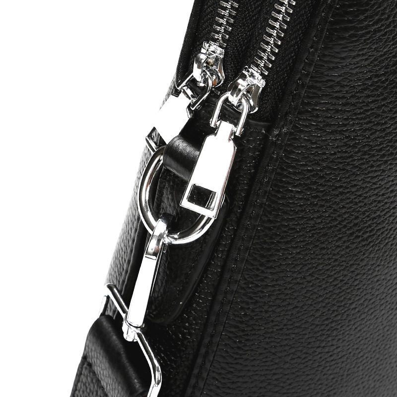 Férfi valódi bőrből készült üzleti táska, városi egyszerű stílus, geometriai mintázat, modell 17613, nylonos bélés