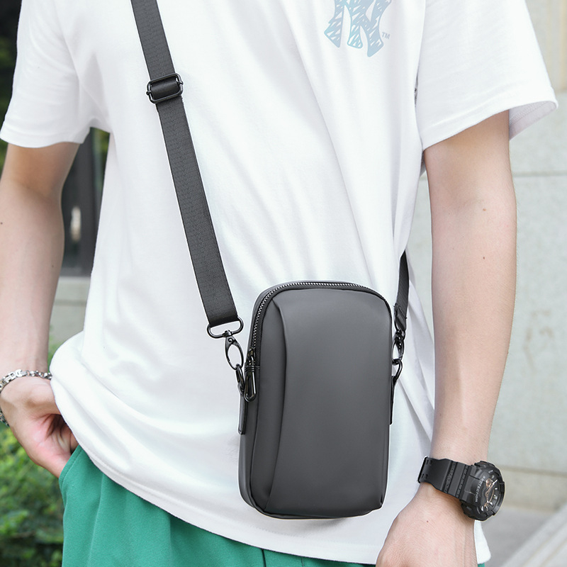 Muška crossbody torba P1008# — Ulični stil, Oxford tkanina, otporna na habanje, jednofarbni uzorak