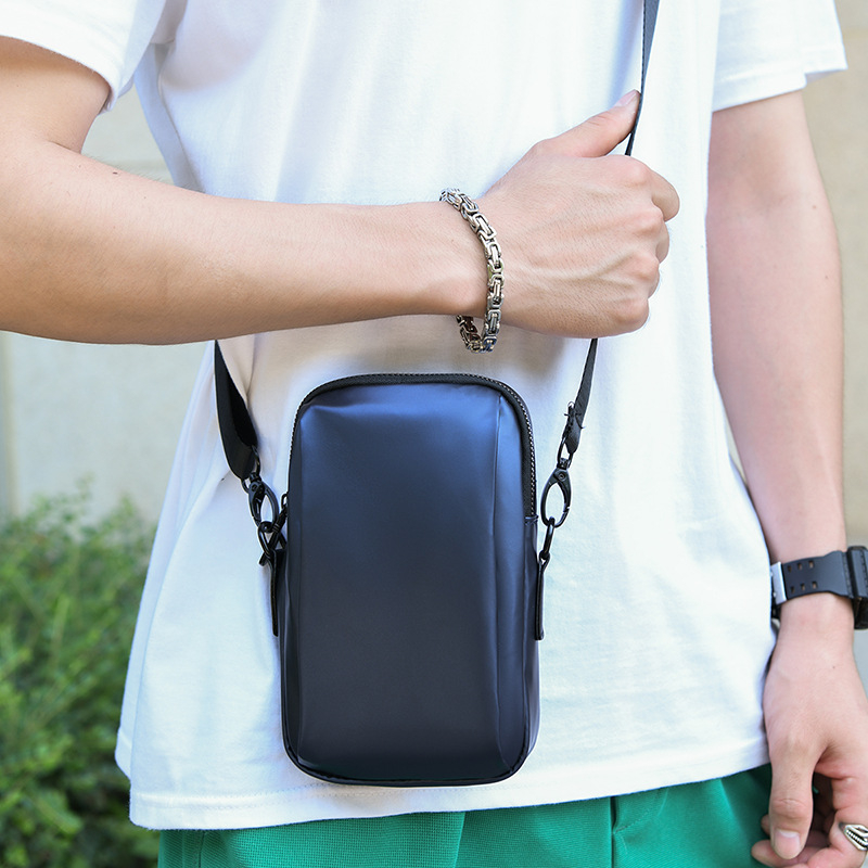 Muška crossbody torba P1008# — Ulični stil, Oxford tkanina, otporna na habanje, jednofarbni uzorak