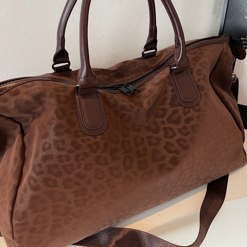 Cestovna crossbody torba s leopardnim uzorkom od najlona, kapacitet 20–35L, opušten stil, unisex