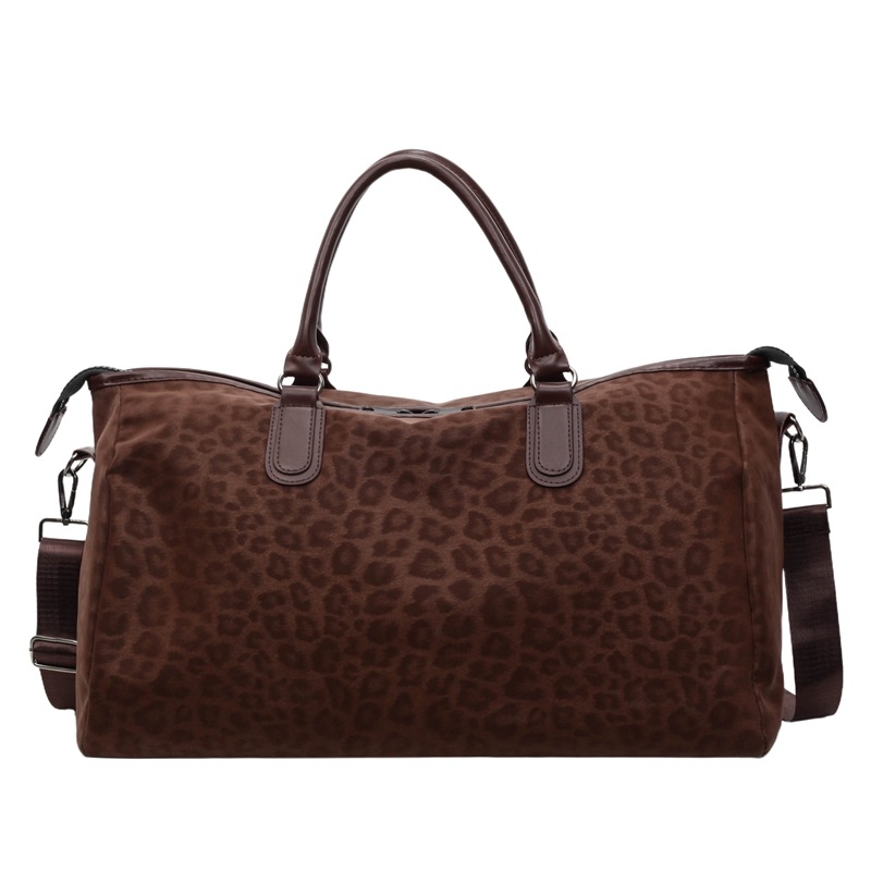 Cestovna crossbody torba s leopardnim uzorkom od najlona, kapacitet 20–35L, opušten stil, unisex