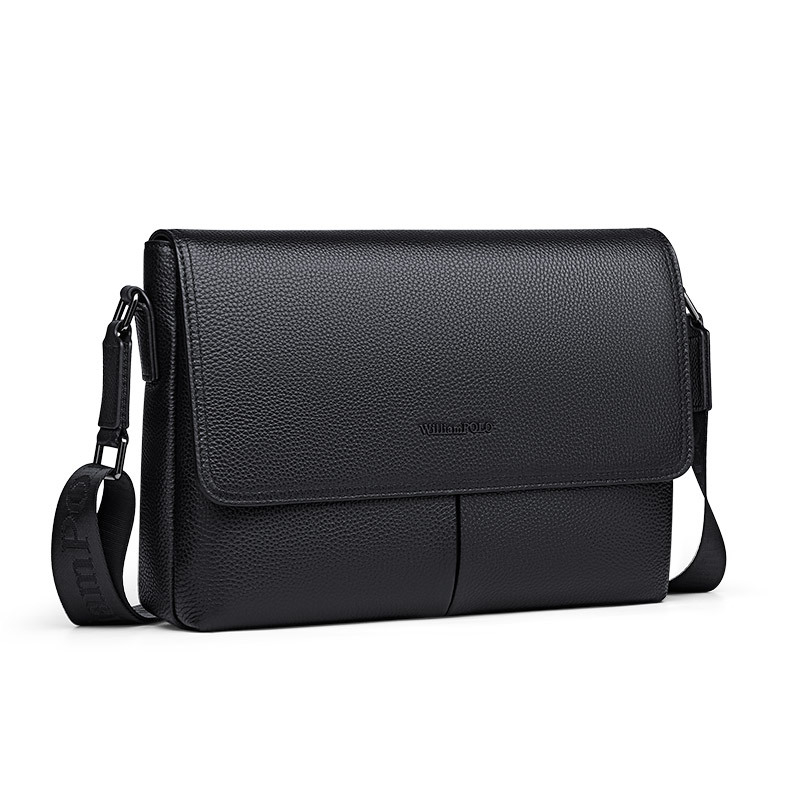 Muška crossbody torba, gradski minimalistički stil, prirodna koža, gornji sloj teleće kože, ultra lagana i otporna na habanje.