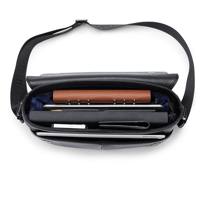 Muška crossbody torba, gradski minimalistički stil, prirodna koža, gornji sloj teleće kože, ultra lagana i otporna na habanje.