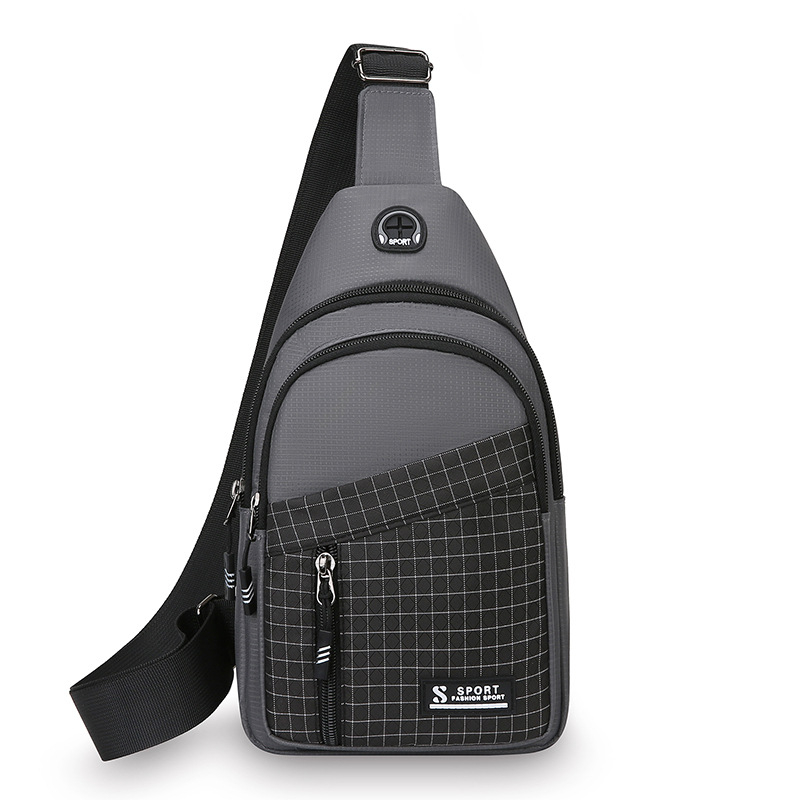 Muška crossbody torba, gradski stil, najlonski materijal, kompatibilna s 8-inčnim prijenosnikom, kontrastni dizajn