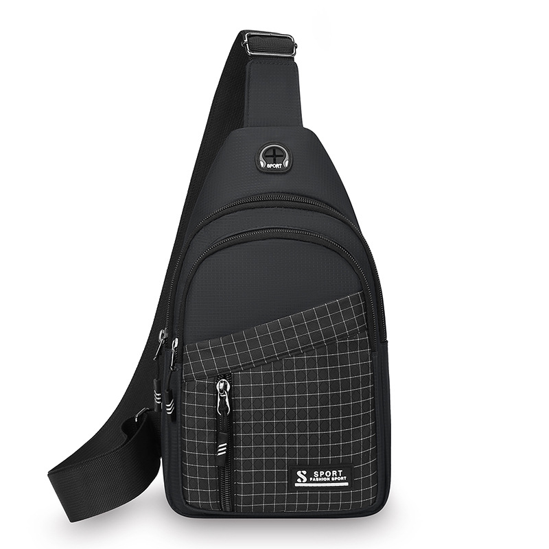 Muška crossbody torba, gradski stil, najlonski materijal, kompatibilna s 8-inčnim prijenosnikom, kontrastni dizajn