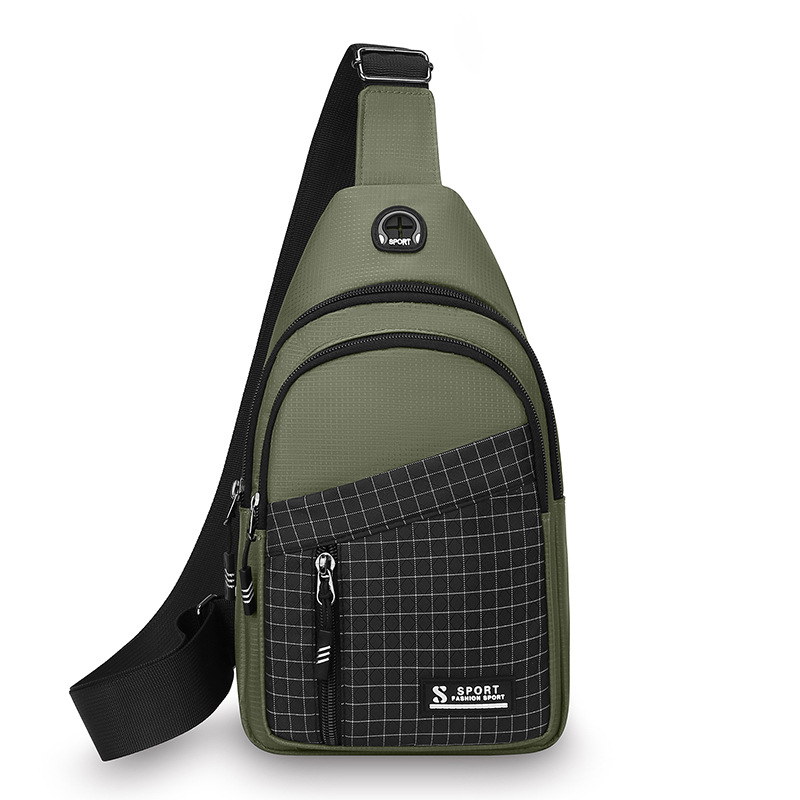 Muška crossbody torba, gradski stil, najlonski materijal, kompatibilna s 8-inčnim prijenosnikom, kontrastni dizajn