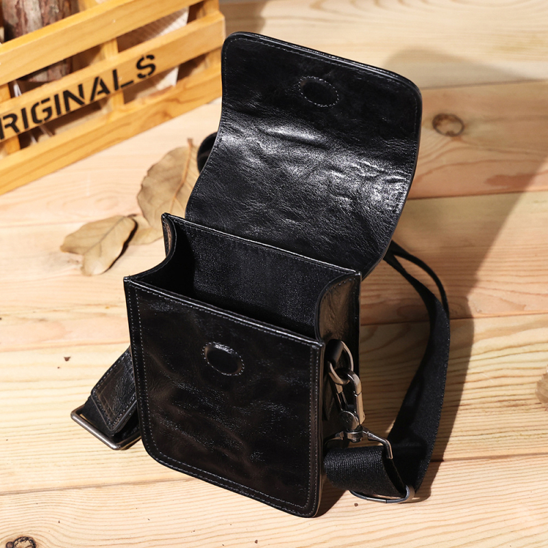 Muška kožna crossbody torba, koža s biljnim moranjem, gornji sloj teleće kože, otporna na trošenje, poliester podstava