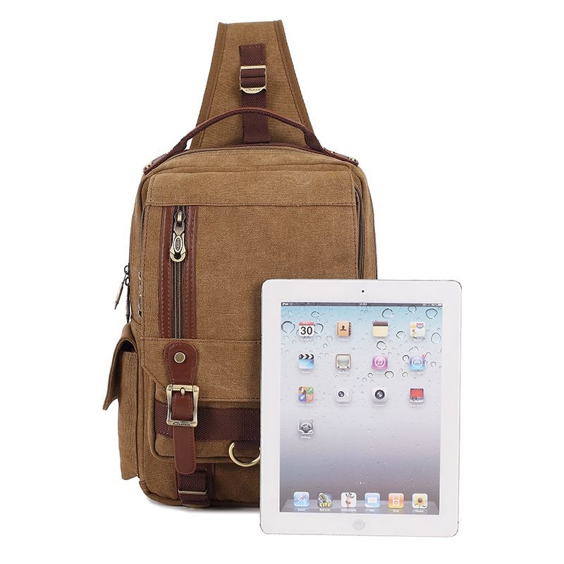 KAUKKO FD252 Férfi Vászon Válltáska - Kopásálló, Poliészter bélés, Modell FD252, Szabadidős utazásokhoz