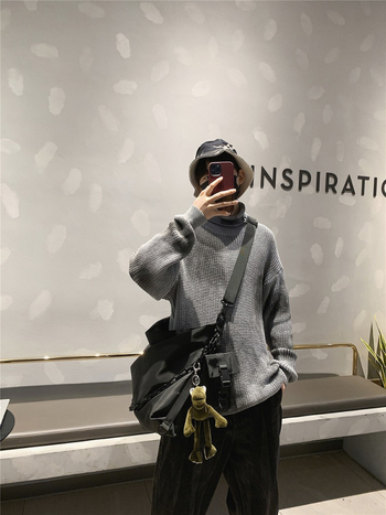 Unisex nylon tote torba, street trend stil, horizontalni kvadratni oblik, zatvarač