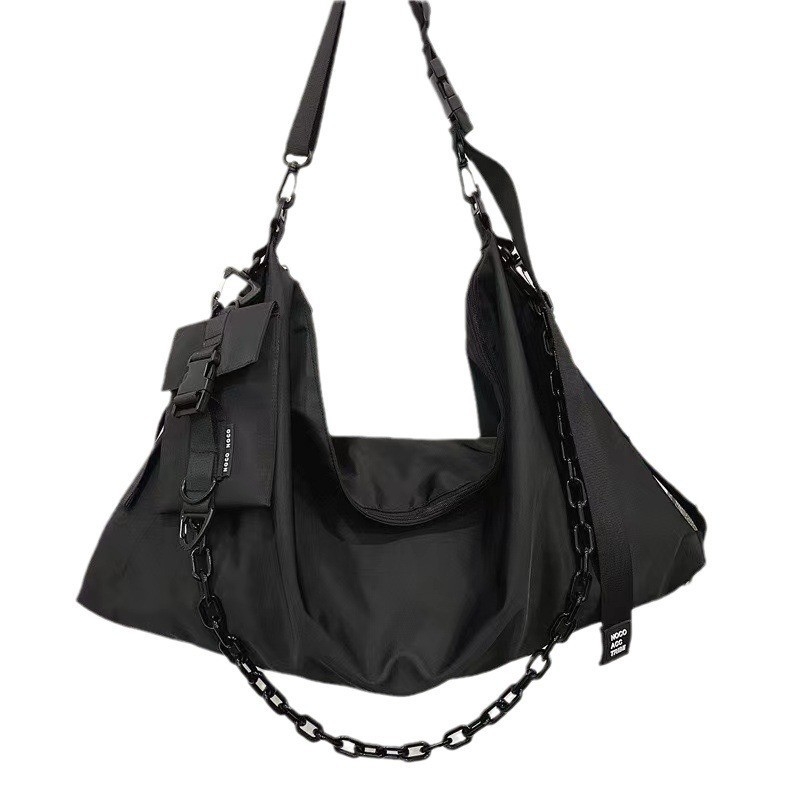 Unisex nylon tote torba, street trend stil, horizontalni kvadratni oblik, zatvarač