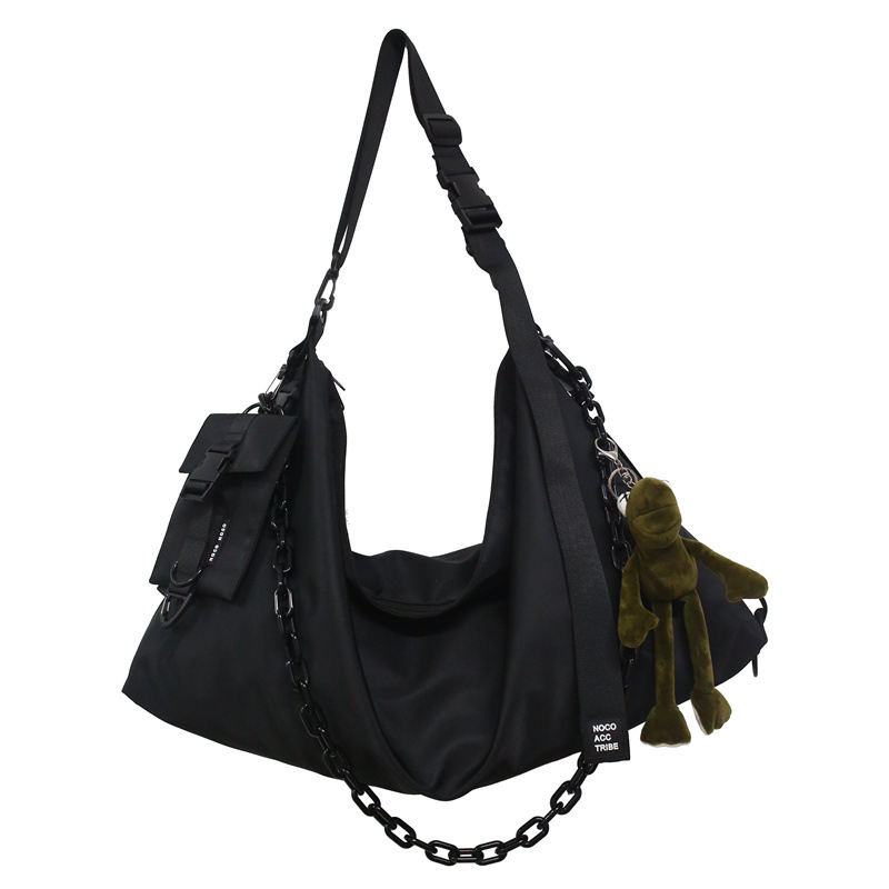 Unisex nylon tote torba, street trend stil, horizontalni kvadratni oblik, zatvarač