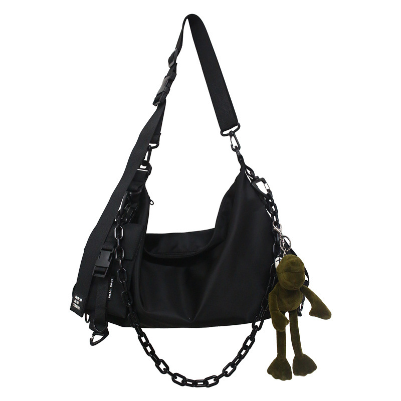 Unisex nylon tote torba, street trend stil, horizontalni kvadratni oblik, zatvarač