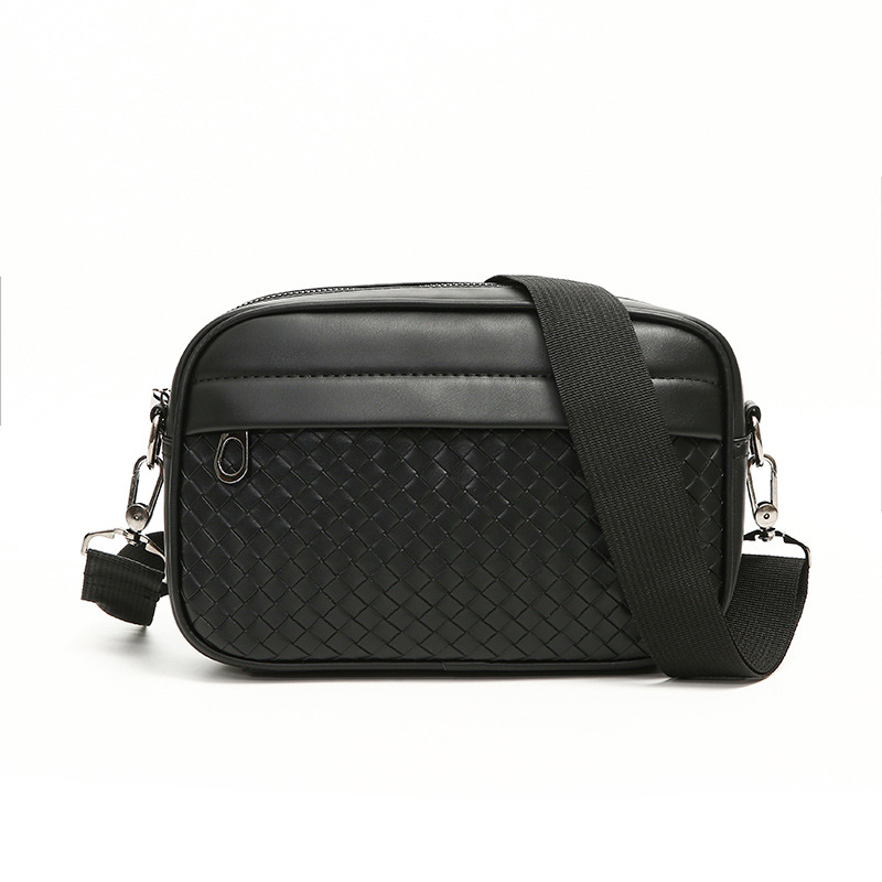 Muška crossbody torba od PU, karirani uzorak, poliesterova podstava, otporna na habanje, gradski minimalistički stil