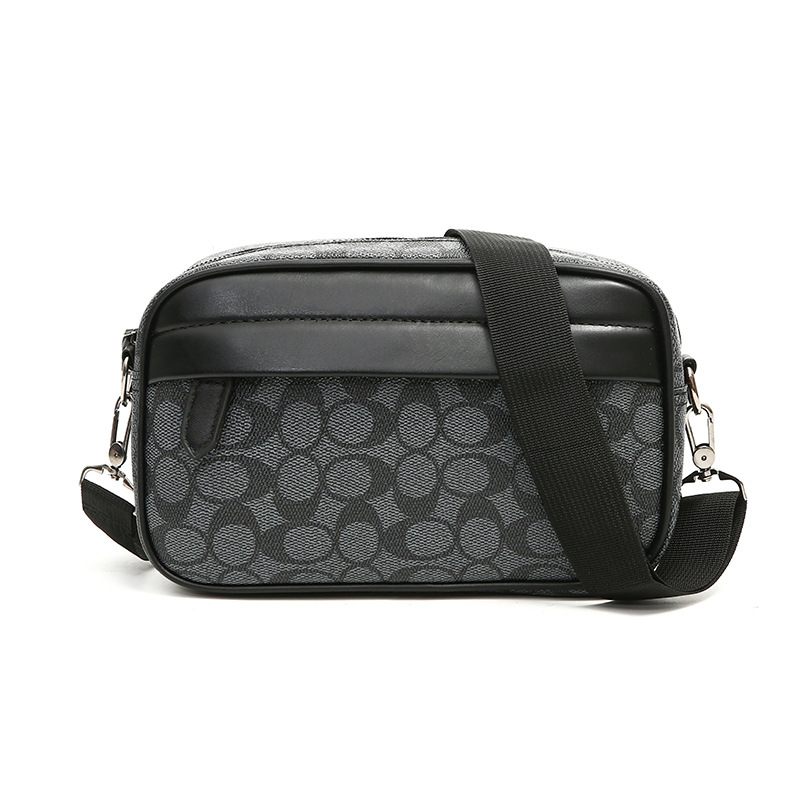 Muška crossbody torba od PU, karirani uzorak, poliesterova podstava, otporna na habanje, gradski minimalistički stil