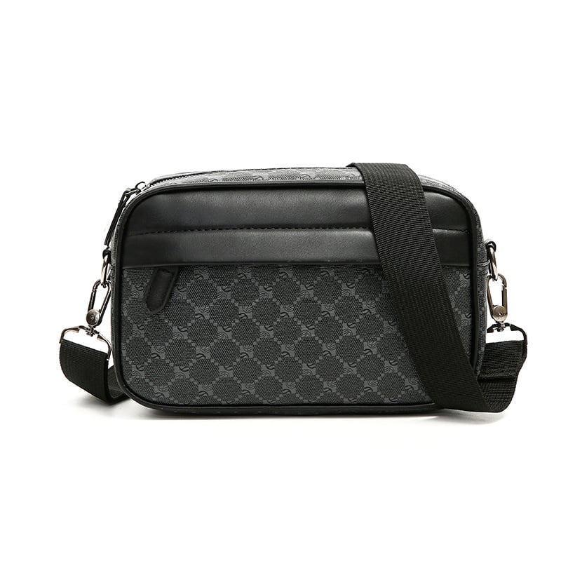 Muška crossbody torba od PU, karirani uzorak, poliesterova podstava, otporna na habanje, gradski minimalistički stil