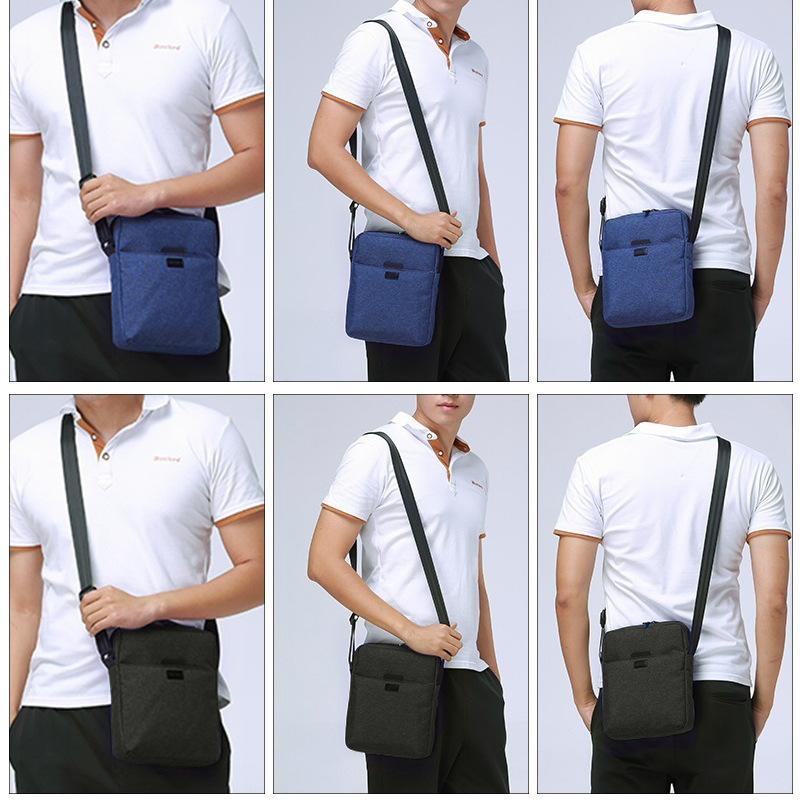 Geantă crossbody pentru bărbați, stil naveta de afaceri, poliester, impermeabilă, marcă TINYAT