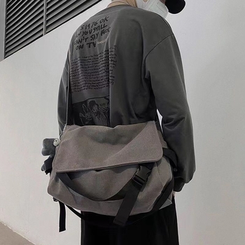 Muška crossbody torba u stilu radne odjeće, velika kapaciteta, za 14-inčni prijenosnik, inspirirana japanskim stilom