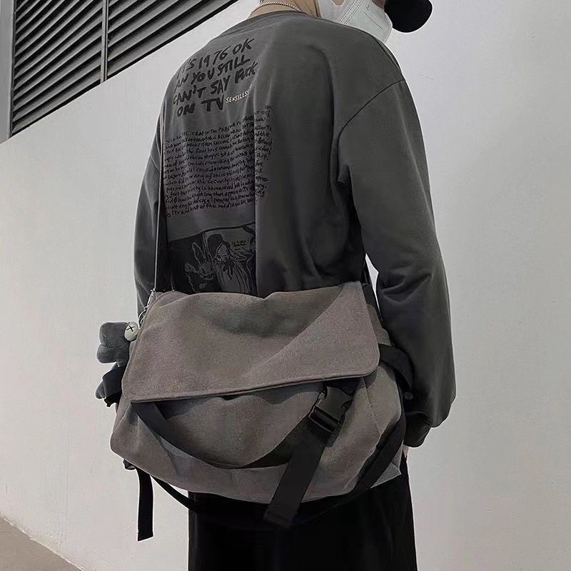 Muška crossbody torba u stilu radne odjeće, velika kapaciteta, za 14-inčni prijenosnik, inspirirana japanskim stilom