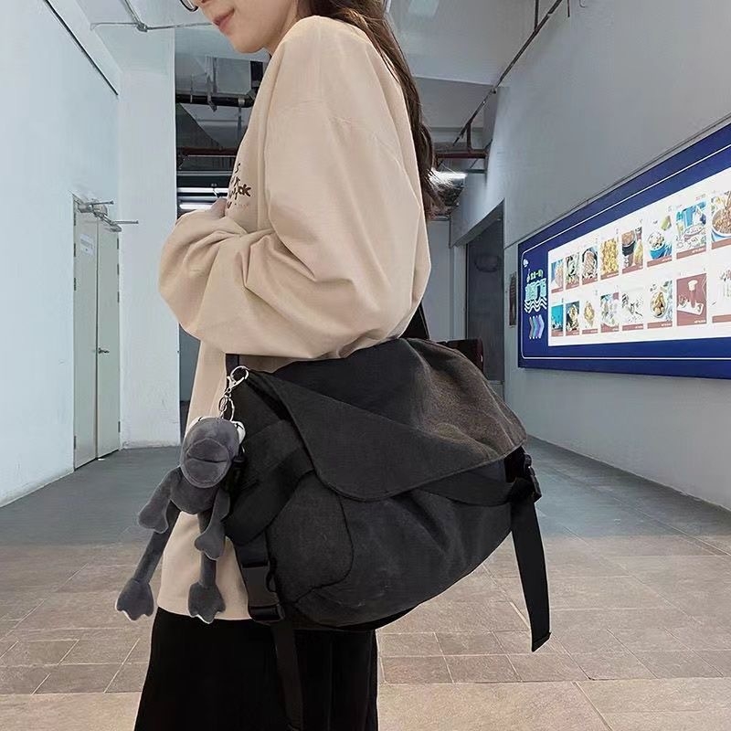 Muška crossbody torba u stilu radne odjeće, velika kapaciteta, za 14-inčni prijenosnik, inspirirana japanskim stilom