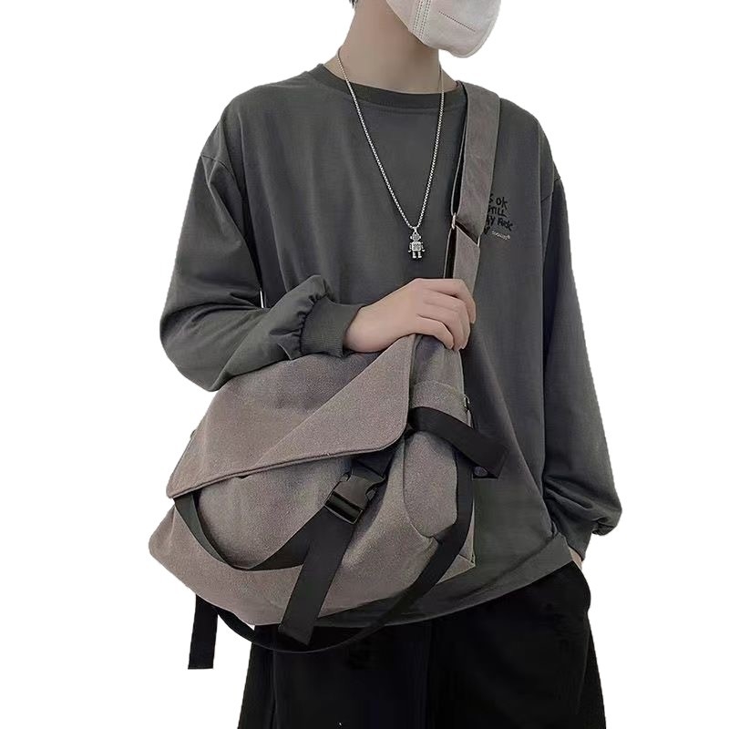 Muška crossbody torba u stilu radne odjeće, velika kapaciteta, za 14-inčni prijenosnik, inspirirana japanskim stilom