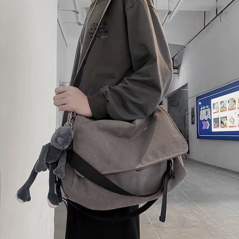 Muška crossbody torba u stilu radne odjeće, velika kapaciteta, za 14-inčni prijenosnik, inspirirana japanskim stilom