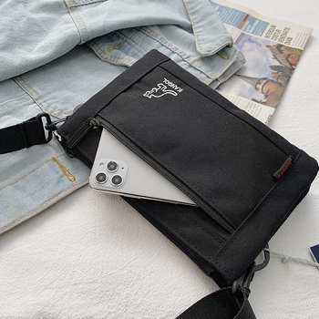 Muška crossbody torba, Oxford tkanina, prozračna, uzor s slovima, podstava od poliester