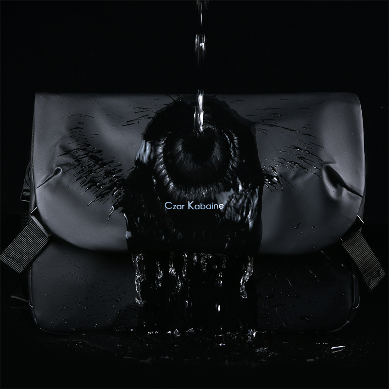 Geantă crossbody pentru bărbați, stil urban minimalist, țesătură Oxford, impermeabilă, ultra-ușoară, rezistentă la uzură, model cu litere, căptușeală din poliester