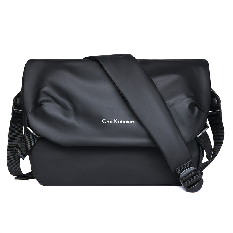 Geantă crossbody pentru bărbați, stil urban minimalist, țesătură Oxford, impermeabilă, ultra-ușoară, rezistentă la uzură, model cu litere, căptușeală din poliester