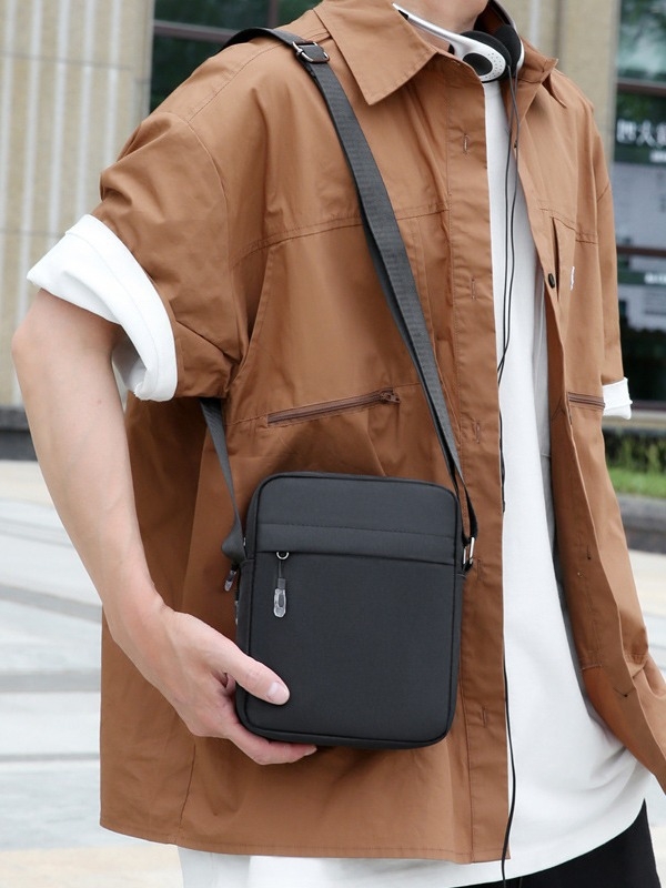 Muška torba preko ramena, unisex stil, poliester, podstava poliester, jednobojni dizajn