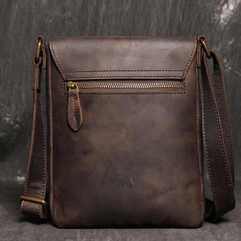 Muška kožna torba za rame, koža prvog sloja, platnasta podstava, jednofarbni uzorak, brend Autumn products