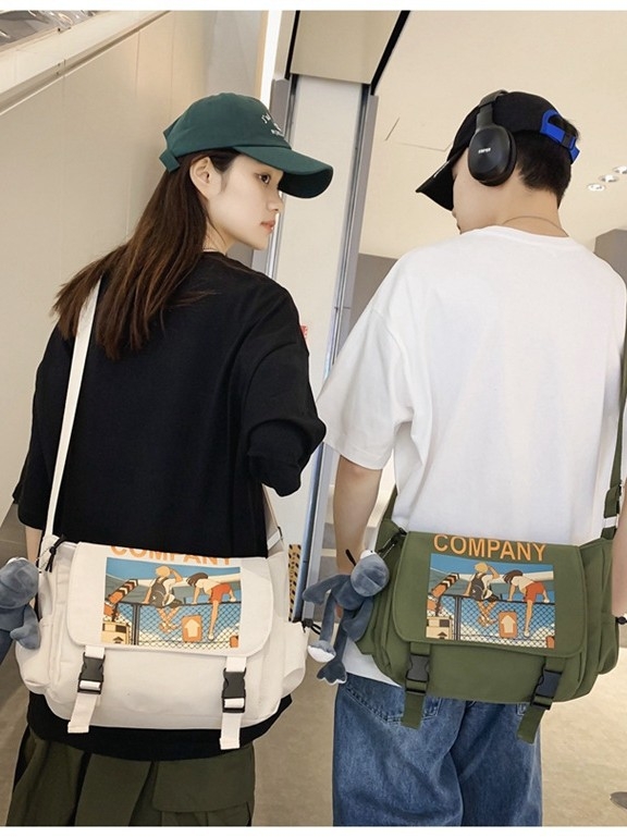 Torba crossbody uličnog stila s Oxford materijalom, envelope stil, unutarnja podstava od najlona, horizontalni kvadratni oblik, zatvaranje poklopcem, jedna naramenica, džepovi za telefon i dokumente, laminirani džep s patentnim zatvaračem, unutarnji mezzan