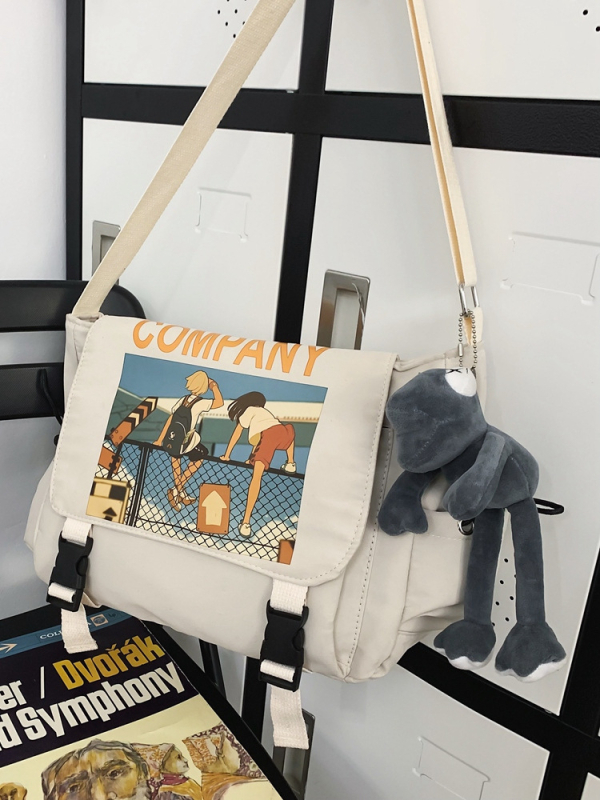 Torba crossbody uličnog stila s Oxford materijalom, envelope stil, unutarnja podstava od najlona, horizontalni kvadratni oblik, zatvaranje poklopcem, jedna naramenica, džepovi za telefon i dokumente, laminirani džep s patentnim zatvaračem, unutarnji mezzan