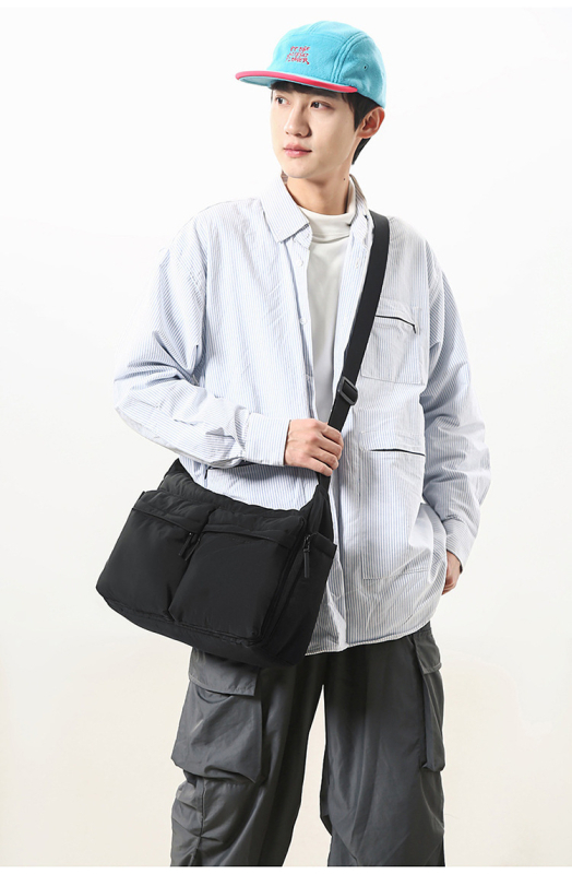 Unisex crossbody torba, svakodnevni stil, najlon, vodootporna, s više džepova, zatvarač