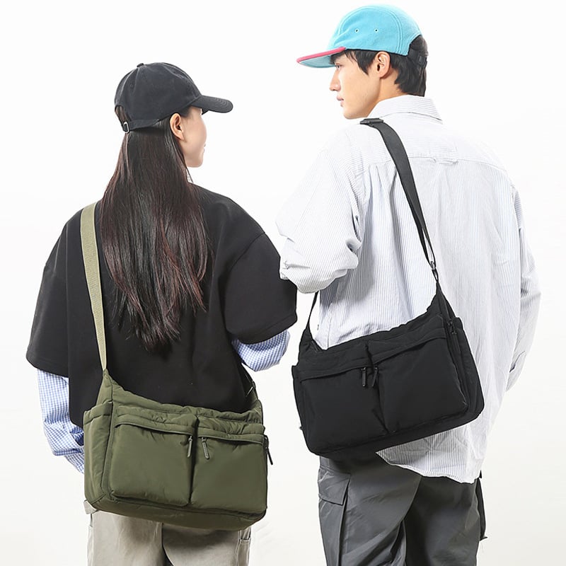 Unisex crossbody torba, svakodnevni stil, najlon, vodootporna, s više džepova, zatvarač