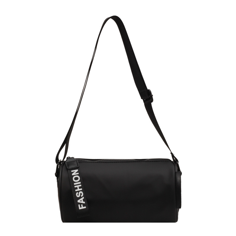 Cilindrična crossbody torba od Oxford platna sa zatvaračem, džep za telefon, poliester podstava, s jednim remenom