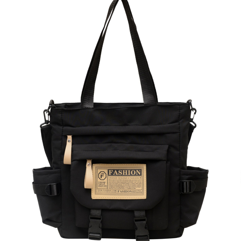 Messenger táska japán stílusú munkaruházat retro dizájnnal, mindennapi használatra; Anyag: Oxford vászon; Bélése: poliészter; Nyitás: cipzár; Forma: horizontális négyzet; Három vállpánt