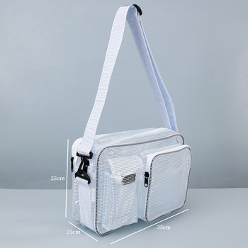 Muška PVC crossbody torba, vodootporna, karirani uzorak, podstava PVC