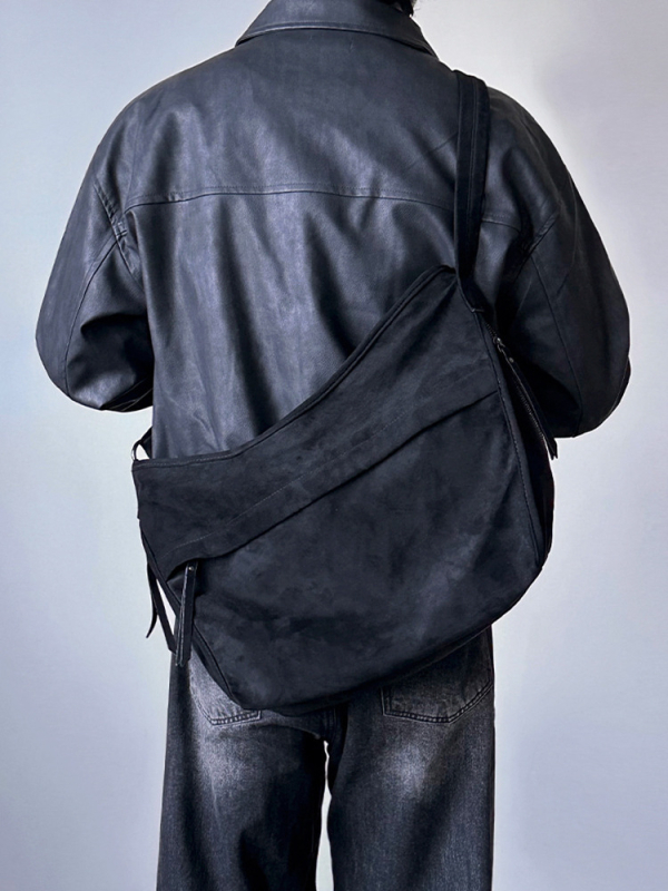 Muška crossbody torba – velika kapacitet, gradski stil jednostavnosti, poliester, podstava od najlona, jesen 2025