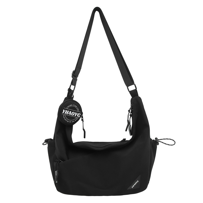 Férfi nejlon keresztpántos oldaltáska — utcai stílus, légáteresztő, 10 hüvelykes laptop rekesz, poliészter bélés