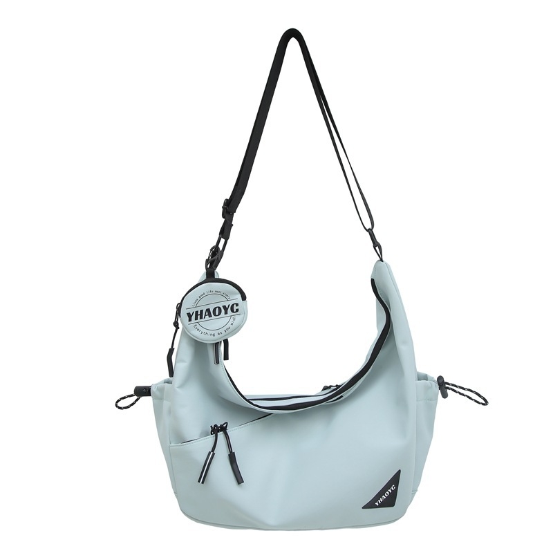 Férfi nejlon keresztpántos oldaltáska — utcai stílus, légáteresztő, 10 hüvelykes laptop rekesz, poliészter bélés