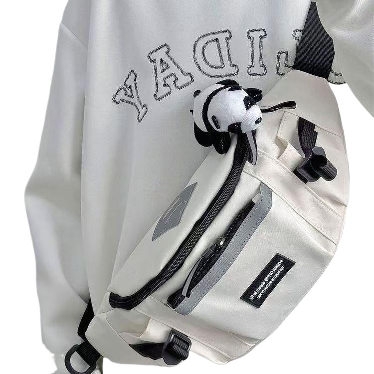 Muška crossbody torba – japanski Harajuku sport-werk stil, poliester, podstava od najlona, za putovanja