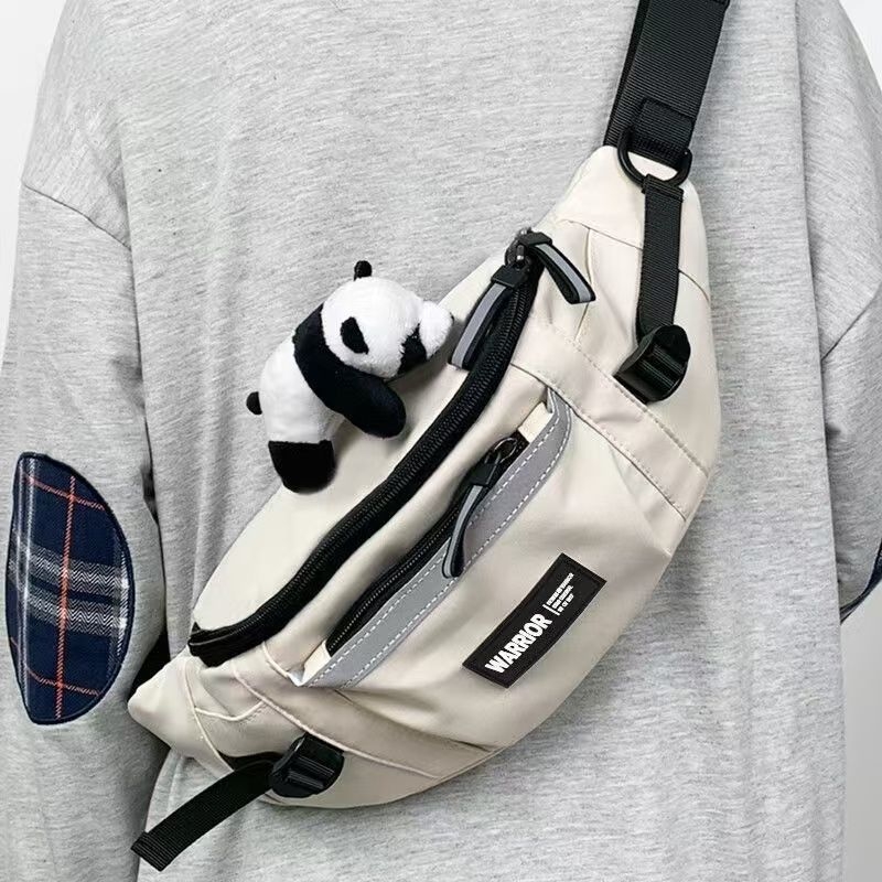 Muška crossbody torba – japanski Harajuku sport-werk stil, poliester, podstava od najlona, za putovanja